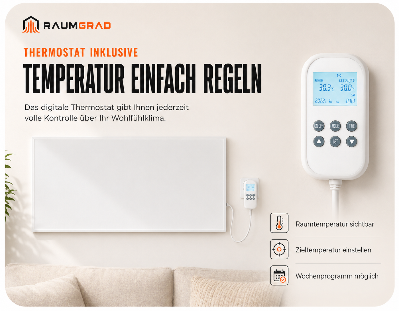 Einfach montiert, ohne Elektriker